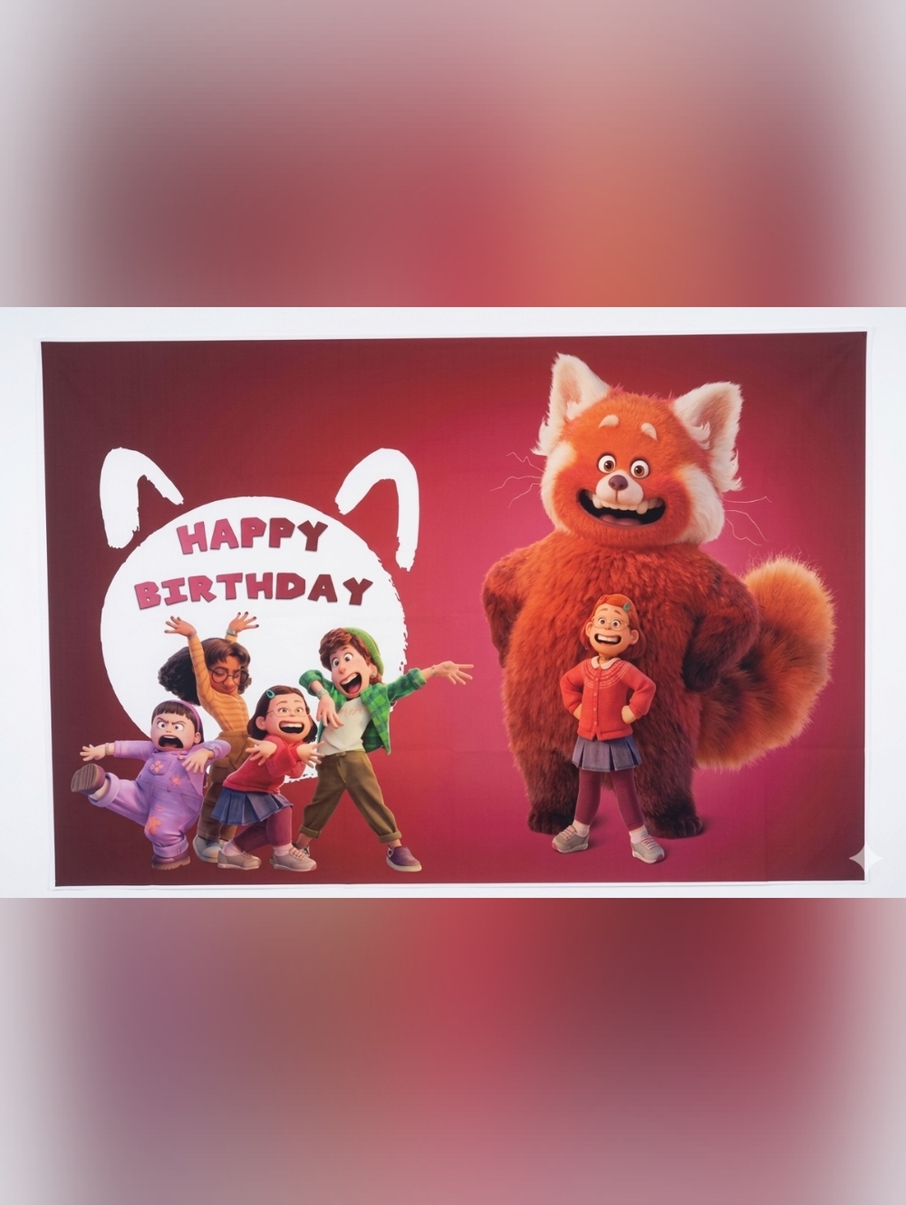 Red Panda 'Happy Birthday' Banner   5'(w)x3.5(H) NIB